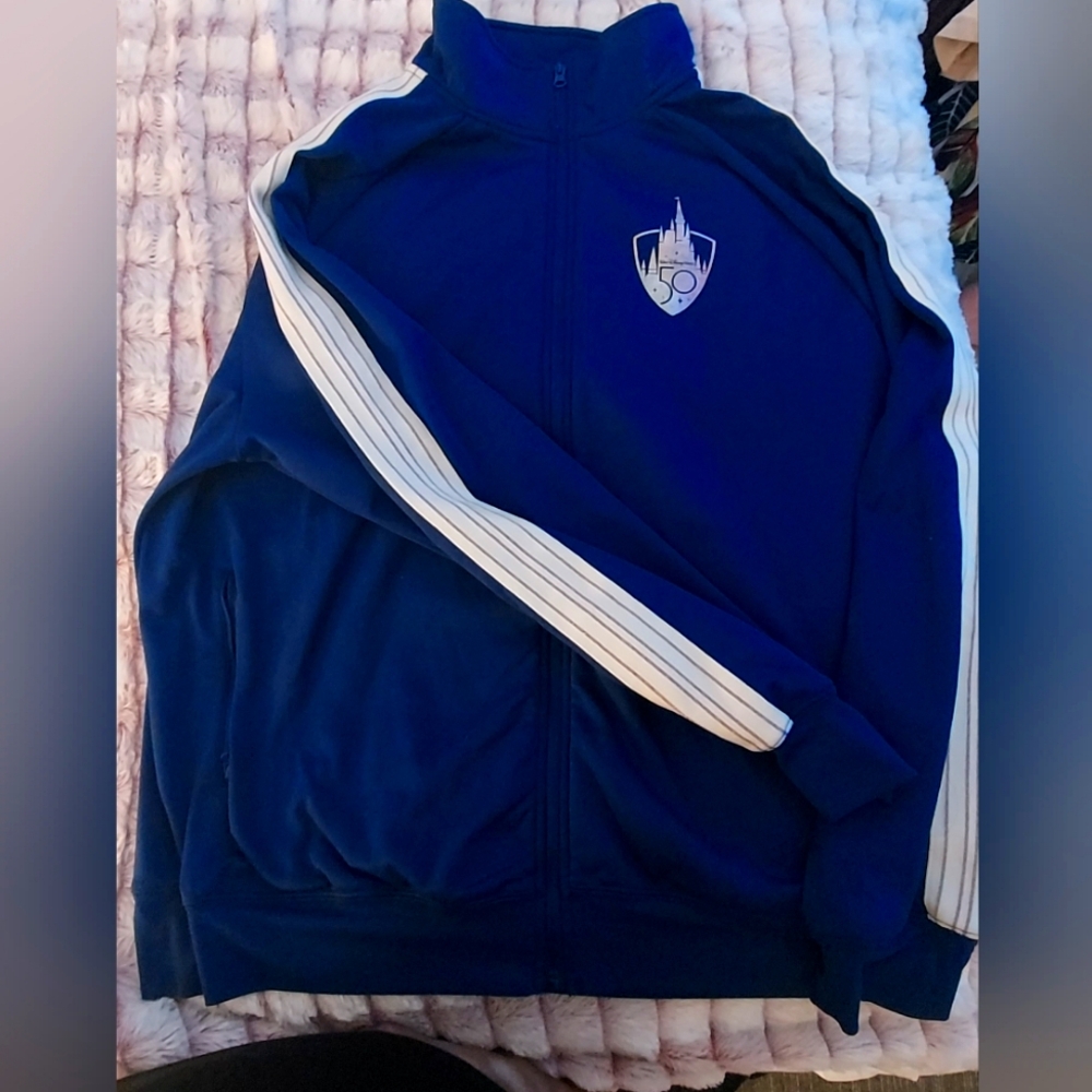 Walt Disney World 50th Anniversary Castle Full Zip Track Jacket Adult XXL